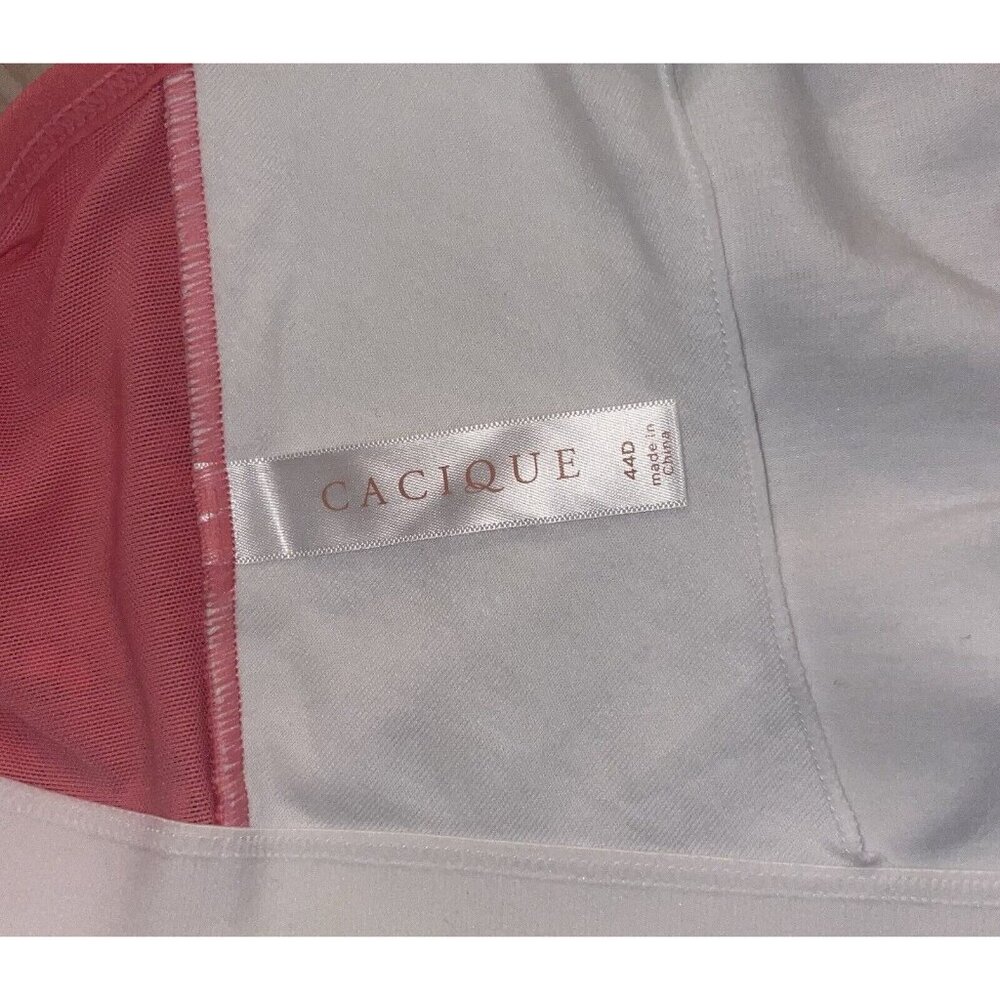 Cacique Unlined Full Coverage No Wire Bra Front Close Floral Womens 44D White - Picture 6 of 7